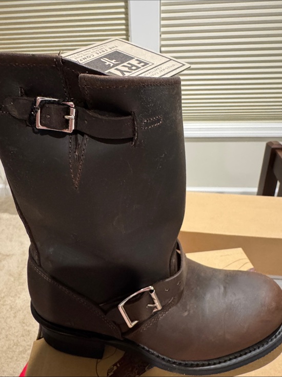 Frye Shoes - Frye Deep Brown Leather Mid-Calf 12R Engineer Boots